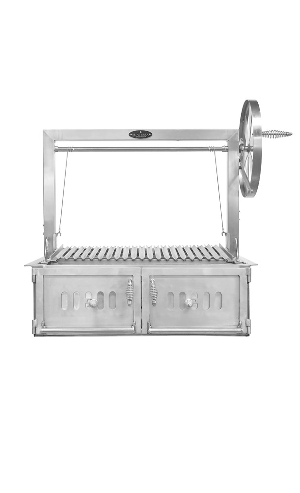 Santa Maria 30 Oven Combo Grill Head Firebox & Cart Steel Panel Single  Door Single Grate 3601-30SPDOVCRT